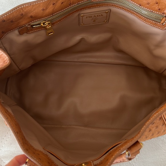 Prada Ostrich Cognac Tote Bag - Picture 8 of 14
